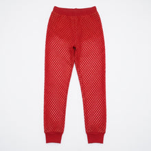 Load image into Gallery viewer, Crimson Lattice Pants — red mesh diamond lattice jogger pants