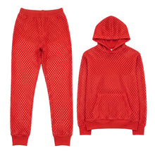 Load image into Gallery viewer, Crimson Lattice Hoodie and pants set
